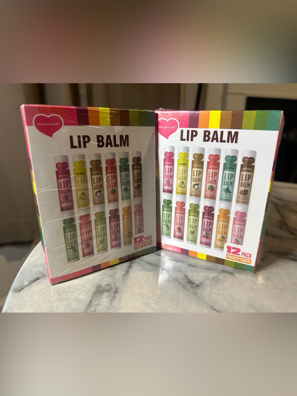 2 packs Assorted Fruity Lip Balm 12-Pack - Multicolor
